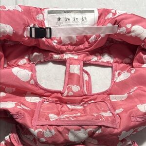 Pink Baby shopping cart cover with Elephant Print and two toys